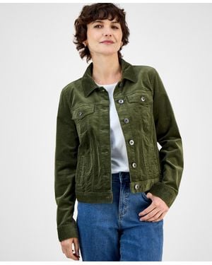 Style & Co. Corduroy Classic Long-sleeve Jacket - Green