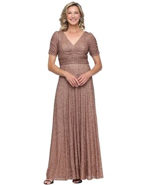 Alex Evenings Mother Of The Bride Sequin V Neck Dress - Multicolor