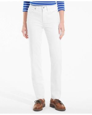 Lands' End High Rise Straight Leg Jeans - White
