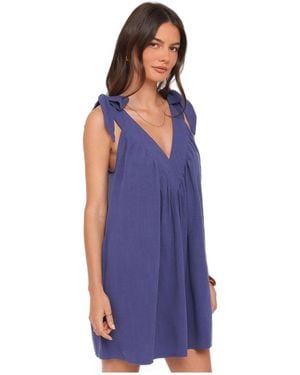 Petal & Pup Trina V-neck Mini Sleeveless Dress - Purple
