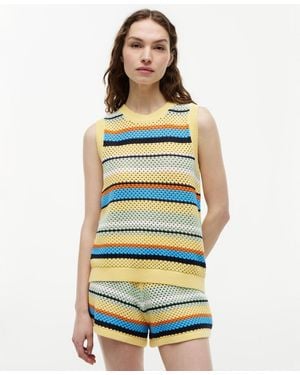 Tommy Hilfiger Cotton Crochet Sleeveless Sweater - Multicolor