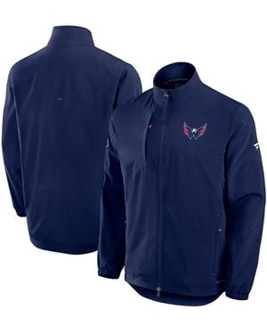 Fanatics Washington Capitals Authentic Pro Rink Full-zip Coaches Jacket - Blue