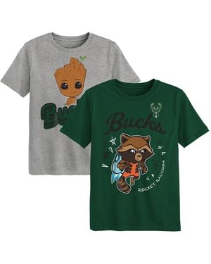 Outerstuff Preschool 2-piece Milwaukee Bucks Guardians Of The Galaxy T-shirt Set - Green