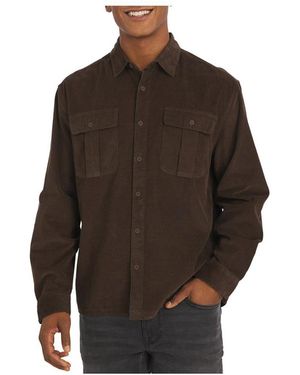 DKNY Philip Cotton Corduroy Shirt - Brown