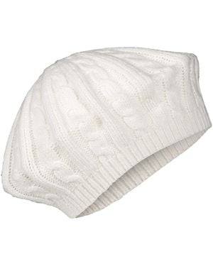 Ralph Lauren Core Cable Knit Beret Hat - White