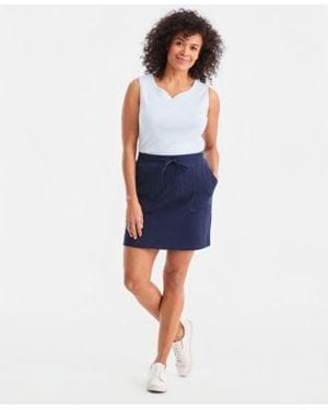 Style & Co. Style Co Pull On Knit Skort Macys Exclusive - Blue
