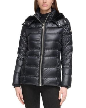 Calvin Klein Shine Hooded Down Puffer Coat - Black