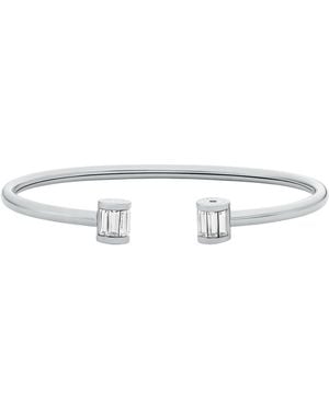 Michael Kors Brass Baguette Flex Bangle Bracelet - White