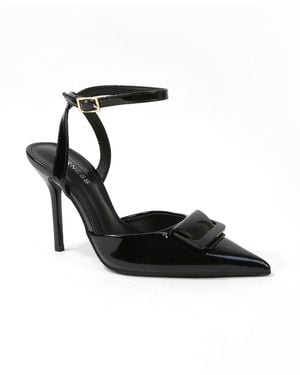 BERNESS Cindee Patent Buckle Stiletto Pumps - Black