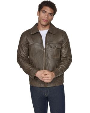 Levi's Genuine Leather Trucker Jacket - Gray