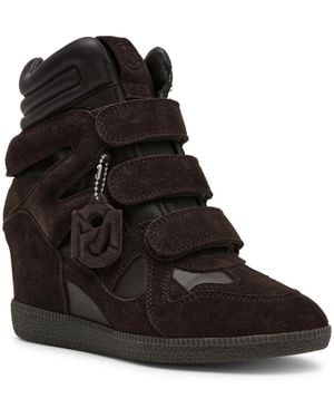 Steve Madden Mavis High-top Lace-up Wedge Sneakers - Black