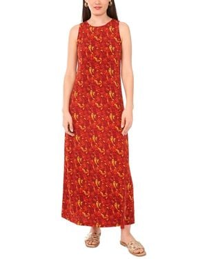 Vince Camuto Printed Keyhole Maxi Dress - Red