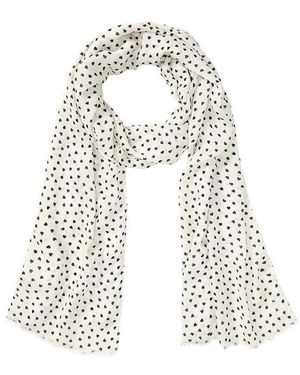 Olsen Heart Print Scarf - Black