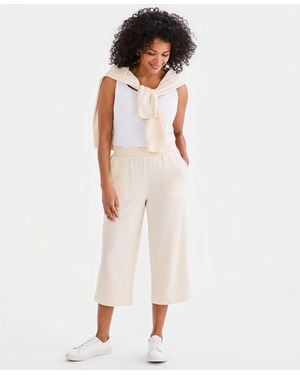 Style & Co. Luxlounge French Terry Capri Pants - White