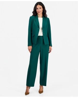 Le Suit Notch-collar Stretch Wide-leg Jacket And Pants - Green