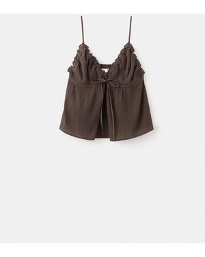 Mango Cotton Fluid Top - Brown