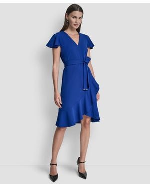 Designer Dkny Blue Wrap Dresses for Women - Up to 63% off | Lyst