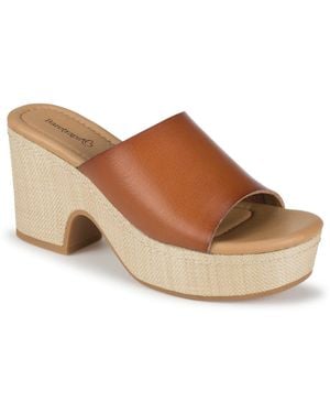 BareTraps Teah Slip-on Wedge Sandals - Brown