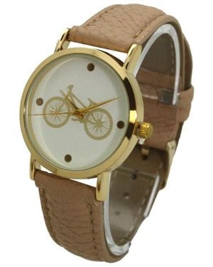 Olivia Pratt Bicycle Face Leather Strap Watch - Green