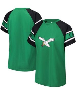 Starter Philadelphia Eagles 1st Rounder Color Block Raglan Top - Green