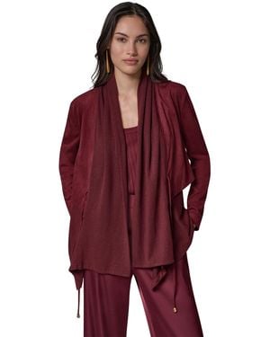 Donna Karan Mxd Media Mixed-media Shawl Collar Jacket - Red