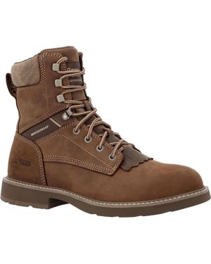 Georgia Boot Core 37 Farm And Ranch Round Toe Lacer - Brown