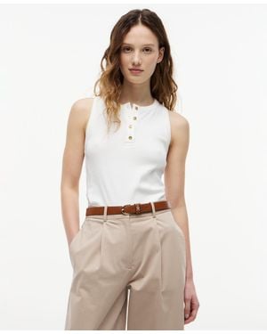 Tommy Hilfiger Gold-tone Button Tank Top - Multicolor