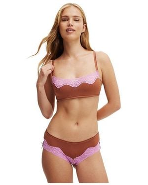 Cotton On Sabrina Lace Scoop Bralette - Brown