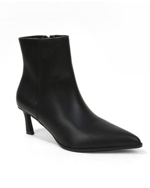 BERNESS Adina Pointed Toe Kitten Heel Ankle Boots - Black