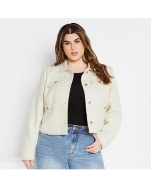 City Chic Plus Size Amira Jacket - White