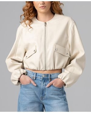 Blank NYC Collarless Bomber Jacket - Natural