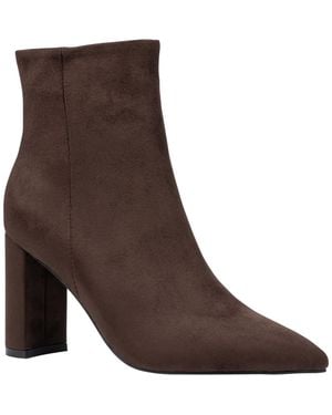 Gc Shoes Hadley Pointed Toe Faux Leather Ankle Booties - Brown