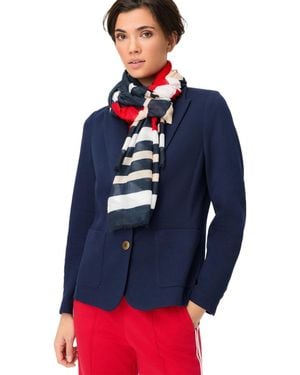 Olsen Abstract Camo & Stripe Scarf - Blue