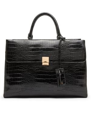 Anne Klein Channing Convertible Large Satchel Handbag - Black