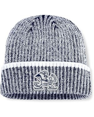 Fanatics Navy/white Notre Dame Fighting Irish Haze Cuffed Knit Hat - Blue