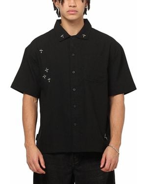 Saint Morta Credo Linen Button Up Shirt - Black