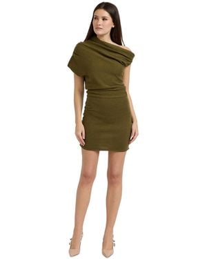 En Saison Margot Asymmetrical Pull-on Sweater Dress - Green