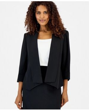 Kasper Open Cuffed-sleeve Jacket - Black