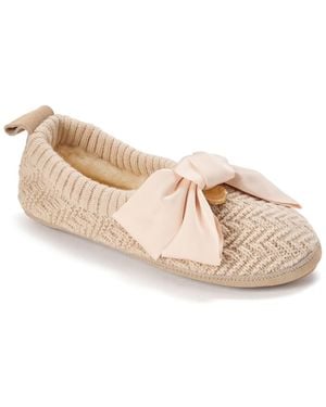 Dearfoams Fireside By Bestie Ballet Slippers - Natural