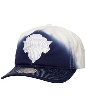 Mitchell & Ness Royal/white New York Knicks Dip Dye Pro Crown Adjustable Hat - Blue