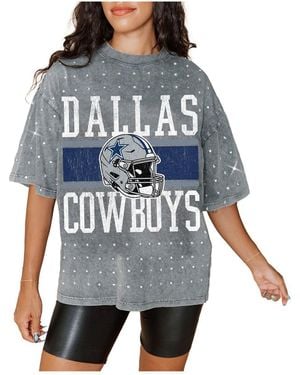 Gameday Couture Dallas Cowboys Oversized Mini Rhinestone Classic T-shirt - Blue