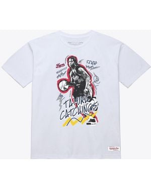 Mitchell & Ness And Tamika Catchings Indiana Fever Chalked Up Court Origins T-shirt - White