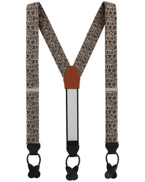 Trafalgar Field Goal Football Themed Novelty Silk Button End Suspenders - Black