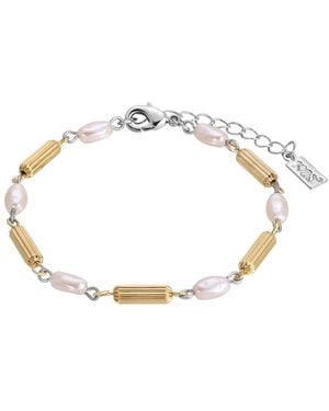 2028 Imitation Pearl Gold-tone Link Bracelet - Metallic