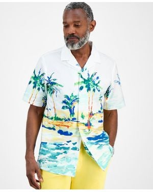 Club Room Tropical Painted Shirt - Blue