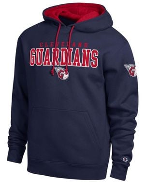 Champion Big & Tall Cleveland Guardians Volume Fleece Classic-fit Hoodie - Blue