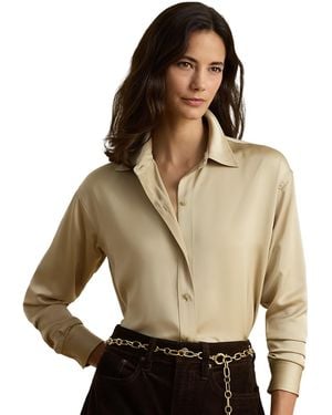 Ralph Lauren Relaxed-fit Satin Charmeuse Shirt - Natural