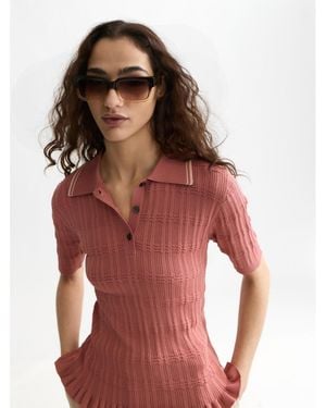 Scotch & Soda Scotch And Soda Tops And Tees Ripple Stitch Fitted Pullover - Red