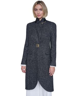 Sonia Rykiel Cut Away Wool-blend Coat - Blue