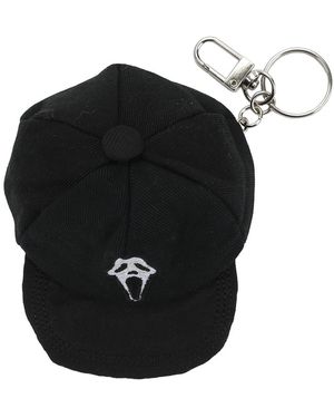 Ghostface Logo Mini Wool Hat Keychain With Storage Pocket - Black
